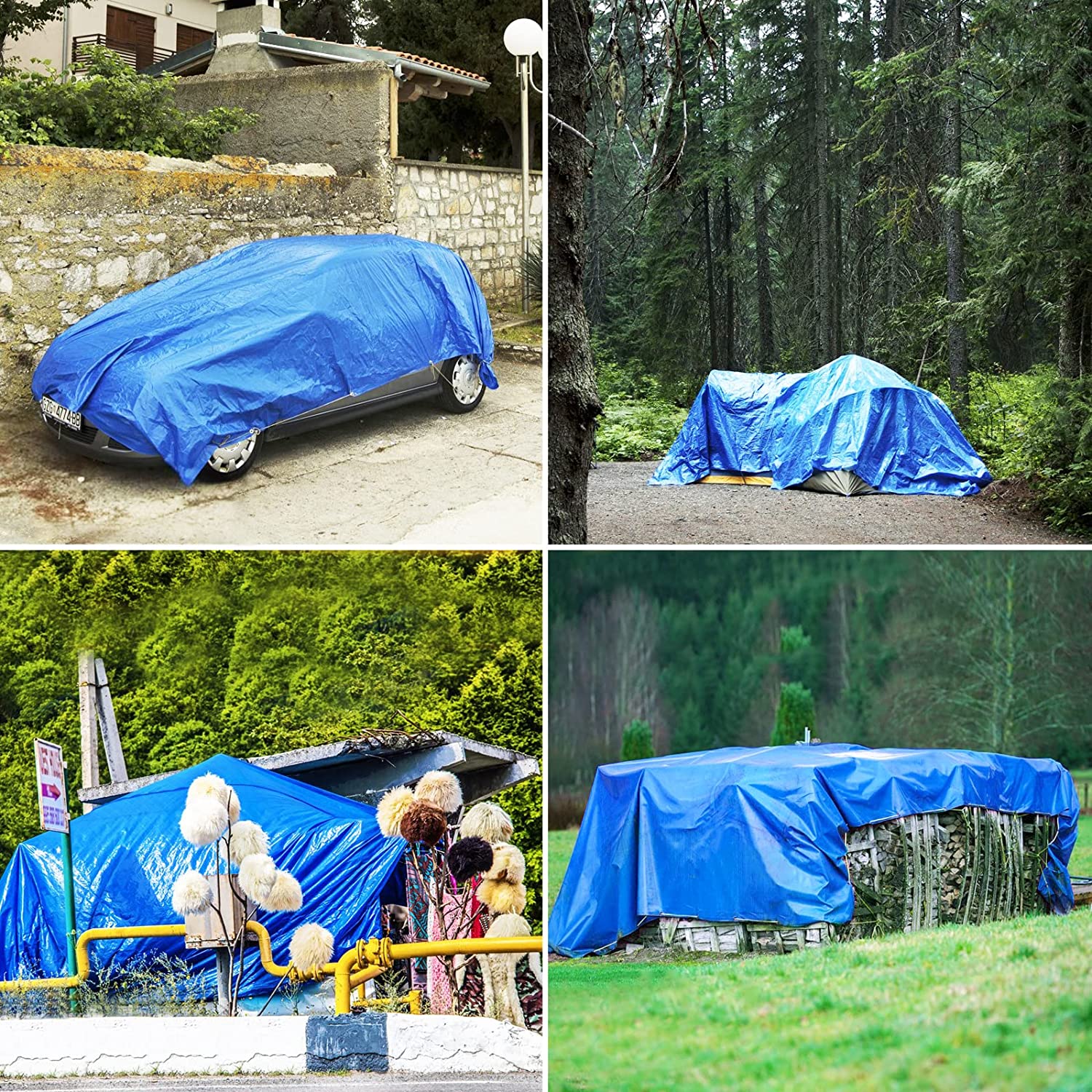 Prelata Impermeabila cu ochiuri metalice de prindere, dimensiune 4,0m x 5,0m, densitate 80g/m2, culoare albastra-1