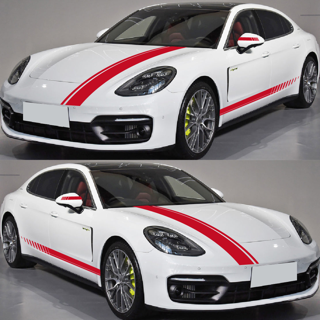 Set 5 stickere autoadezive Tuning, model "Racing Stripes V1", dimensiune 190 cm, culoare Rosie-1