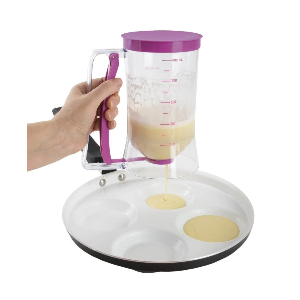 Dispenser de aluat pentru prajituri Flippy, Batter Dispenser, din plastic, maner cu arc, 900 ml, usor de manipulat si utilizat, Mov-2