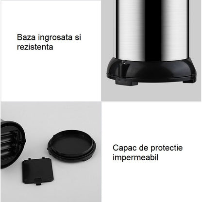 Dispenser pentru Sapun Lichid/Dezinfectant, Flippy, cu Senzor Infrarosu de Miscare, din Otel Inoxidabil, 250 ml, 19 x 11 cm, Gri-3
