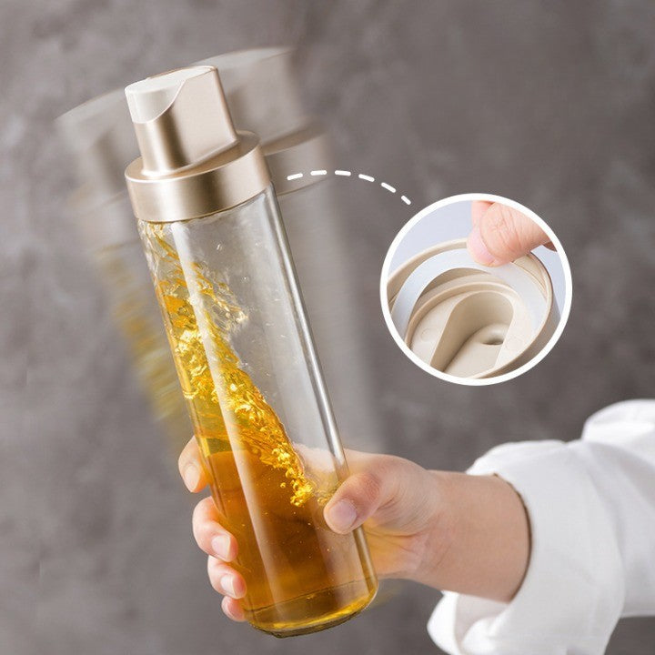 Dispenser pentru Ulei, Flippy, Deschidere si Inchidere Automata a Rezervorul, cu Inductie Gravitationala, 500 ml, 26.1x6.2x6.2cm, Gri-1