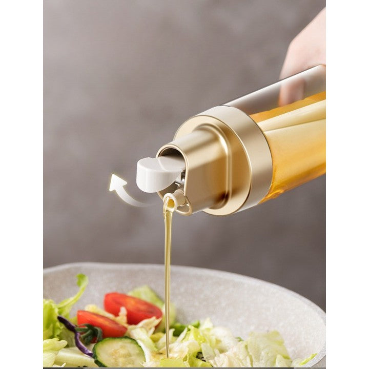 Dispenser pentru Ulei, Flippy, Deschidere si Inchidere Automata a Rezervorul, cu Inductie Gravitationala, 500 ml, 26.1x6.2x6.2cm, Gri-3