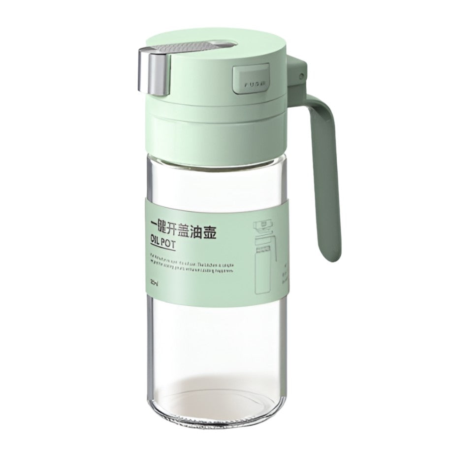 Dispenser pentru Ulei, Flippy, Deschidere si Inchidere Automata a Rezervorul, cu Inductie Gravitationala, 550 ml, 12x7.6x20.5 cm, Verde-0