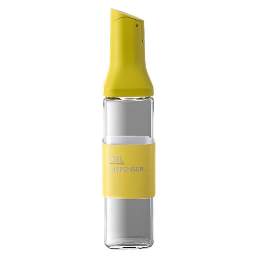 Dispenser pentru Ulei, Flippy, Deschidere si Inchidere Automata a Rezervorul, cu Inductie Gravitationala, 500 ml, 29.5x6x6 cm, Galben-0