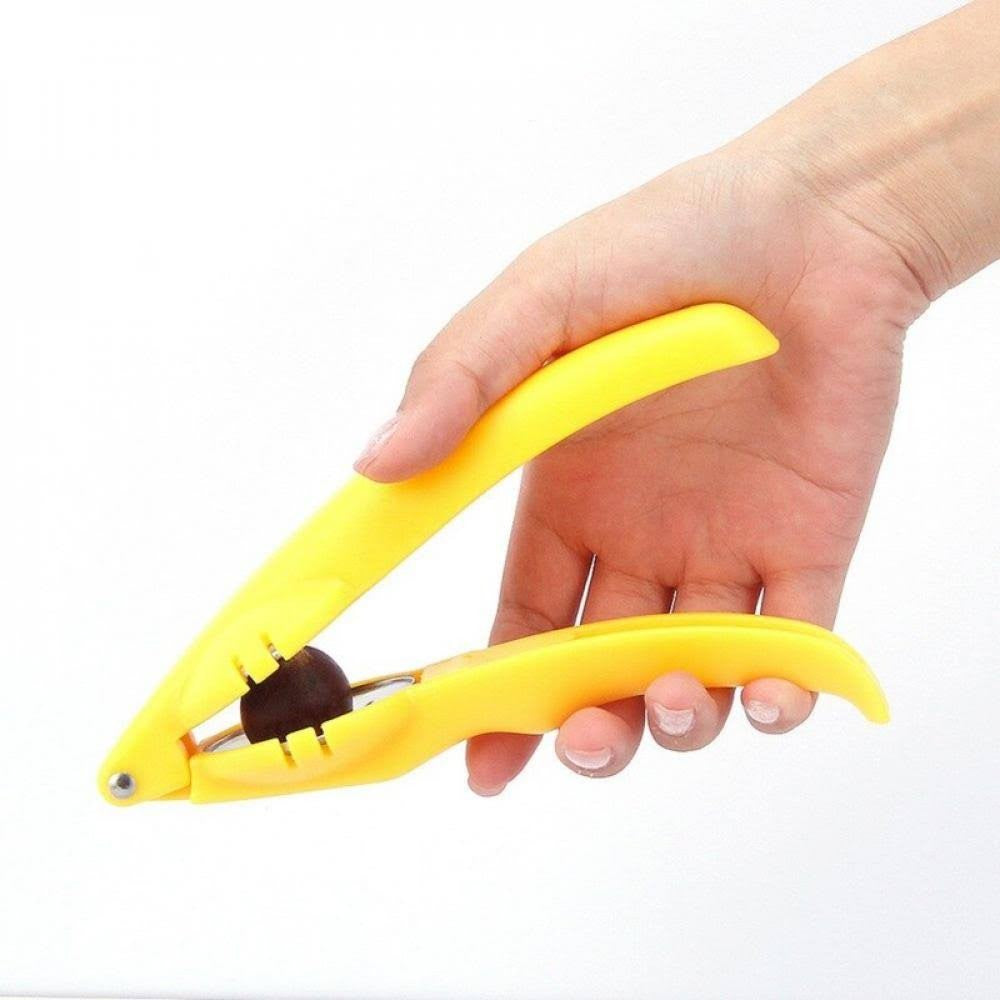 Dispozitiv de spart nuci si castane Flippy, ABS si otel, 17.5 x 5.5 x 5 cm, usor de utilizat, galben-2