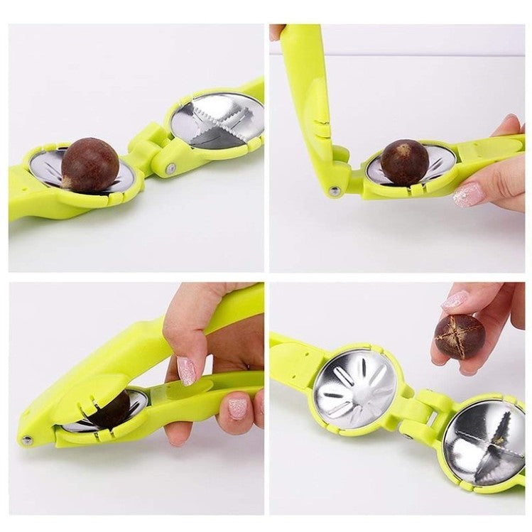 Dispozitiv de spart nuci si castane Flippy, ABS si otel, 17.5 x 5.5 x 5 cm, usor de utilizat, verde-1
