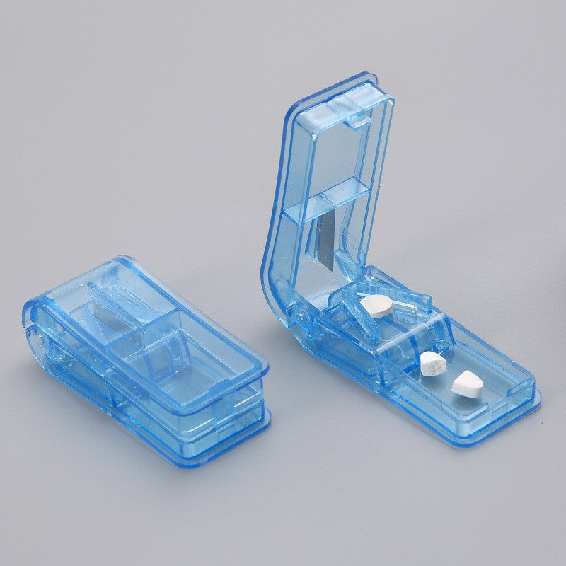 Dispozitiv pentru taiat sau sfaramat medicamente Flippy, material non-toxic, portabil, albastru-5
