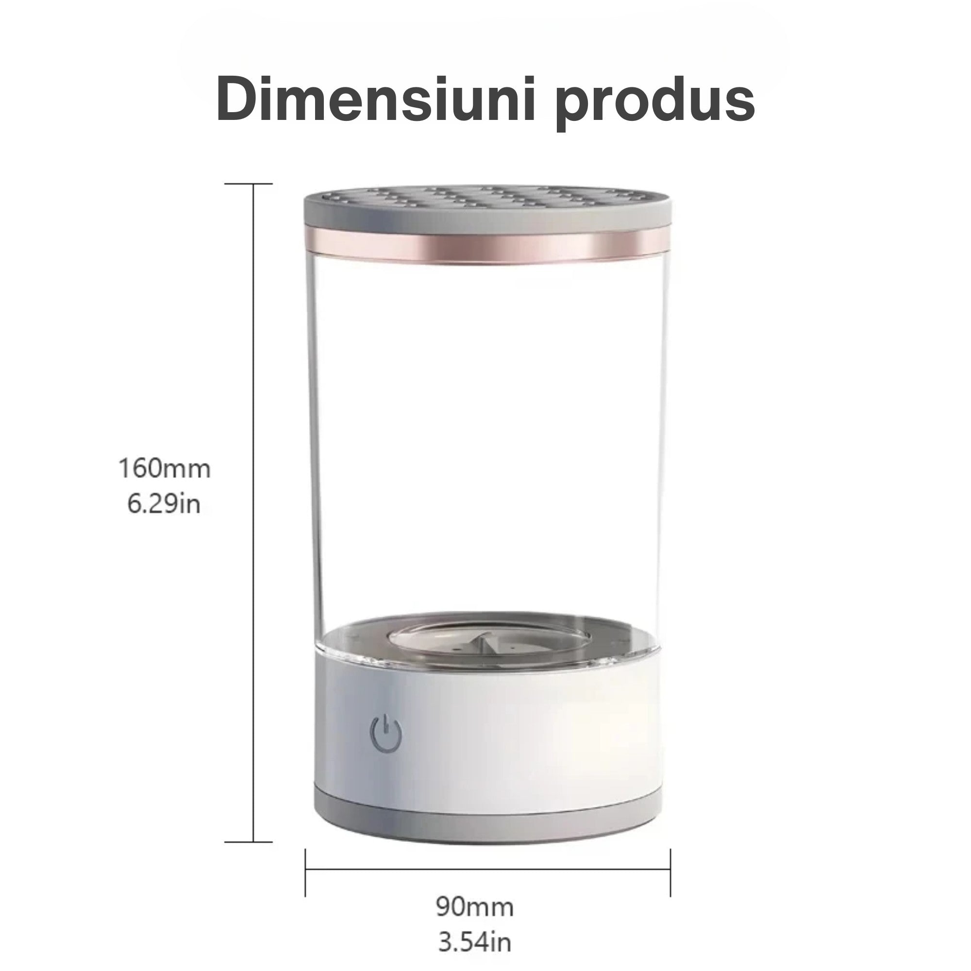 Dispozitiv Portabil de Curatare a Pensulelor de Machiaj, Flippy, Potrivit pentru Pensule de Diferite Dimensiuni, 5V, 7000RPM, Vibratii Sonice, USB, Alb/Transparent, 9x9x16 cm-1