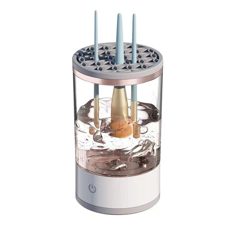 Dispozitiv Portabil de Curatare a Pensulelor de Machiaj, Flippy, Potrivit pentru Pensule de Diferite Dimensiuni, 5V, 7000RPM, Vibratii Sonice, USB, Alb/Transparent, 9x9x16 cm-4