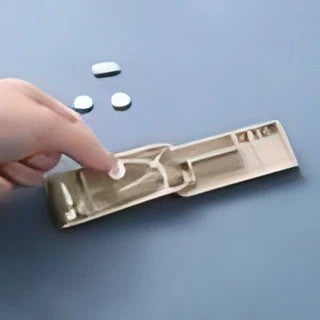 Dispozitiv taiere si depozitare medicamente, Flippy, Bej, Plastic, 8 x 4 x 1.8 cm-3