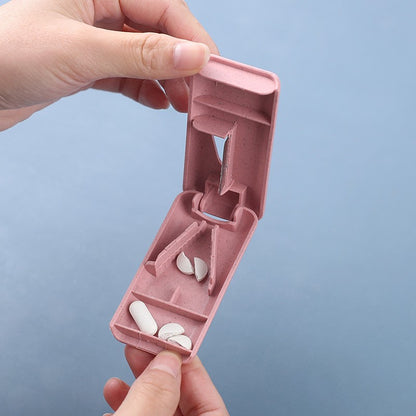 Dispozitiv taiere si depozitare medicamente, Flippy, Roz, Plastic, 8 x 4 x 1.8 cm-4