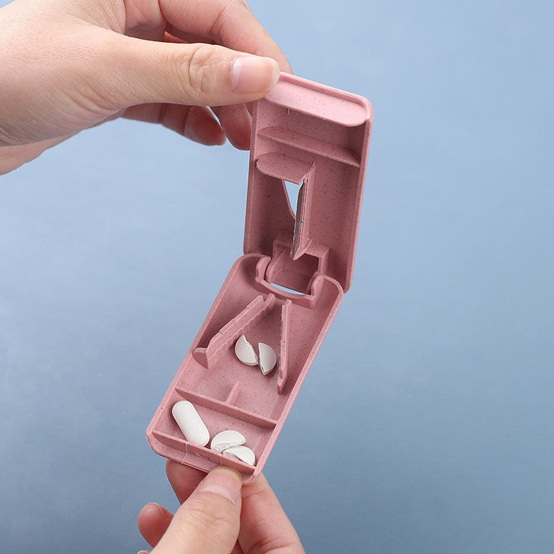 Dispozitiv taiere si depozitare medicamente, Flippy, Roz, Plastic, 8 x 4 x 1.8 cm-4