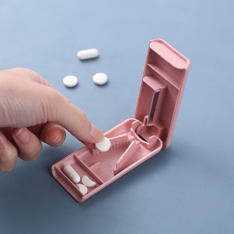 Dispozitiv taiere si depozitare medicamente, Flippy, Roz, Plastic, 8 x 4 x 1.8 cm-5