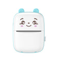 Mini Imprimanta Foto Portabila, Flippy, Incarcare USB, Bluetooth, Model Ursulet, Alb Albastru-0
