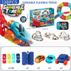 Jucarie de Constructie RollerCoaster, Flippy, 138 de Piese, 41.5x31x7 cm, cu Masini, Multicolor-0