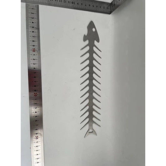 Forma pentru Frigarui, Flippy, Model Oase de Peste, din Otel Inoxidabil, Instrument pentru Gratar, BBQ, cu Deschizator de Sticle, 30x6 cm, Argintie-1