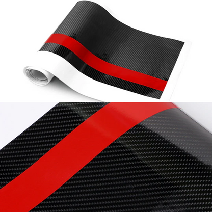Sticker autoadeziv Tuning, model "Rally Stripe Carbon 3D", dimensiune 140 x 17 cm, culoare Negru/Rosu-2