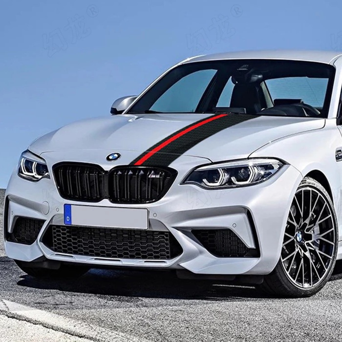 Sticker autoadeziv Tuning, model "Rally Stripe Carbon 3D", dimensiune 140 x 17 cm, culoare Negru/Rosu-4