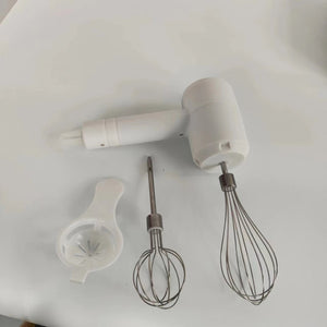 Mixer Electric fara Fir, Flippy, pentru Oua Smantana Frisca, Maner Plastic, Usor de Utilizat si Depozitat, 3 Accesorii, Alb-0