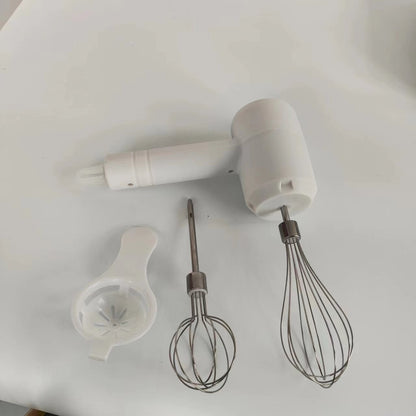 Mixer Electric fara Fir, Flippy, pentru Oua Smantana Frisca, Maner Plastic, Usor de Utilizat si Depozitat, 3 Accesorii, Alb-0