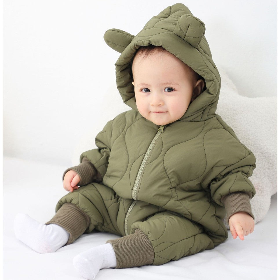 Combinezon de Iarna Bebelusi, Flippy, 73 cm, Model cu Urechi, Verde-0