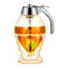 Dozator de Miere, Flippy, Dispenser fara Picurare, Borcan Tip Fagure, fara Scurgeri, pentru Zahar si Sirop, 15x8 cm, Transparent-0