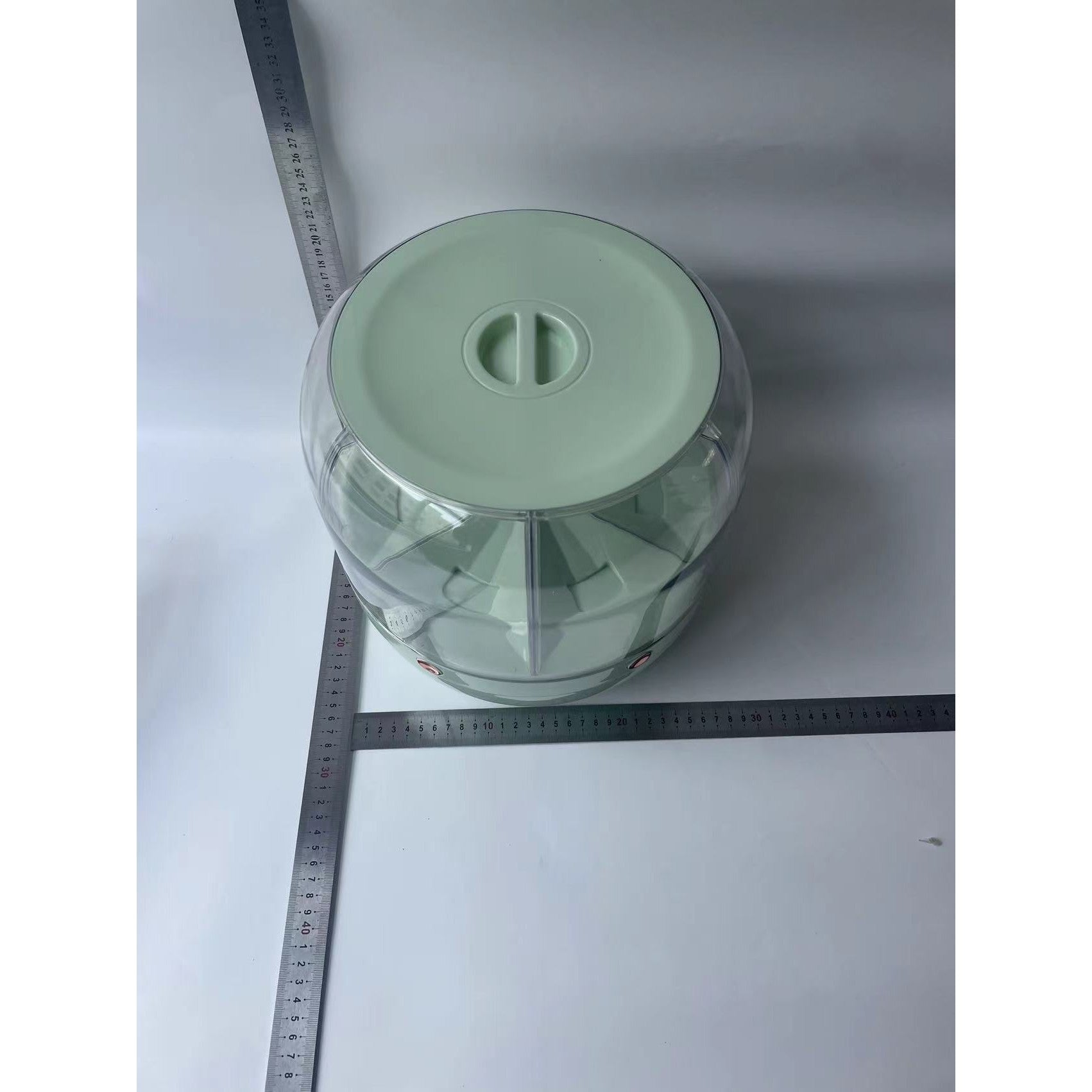 Dozator de cereale Flippy, rotativ 360, 6 compartimente, capacitate 6 L, rezistent la umezeala, inchidere etansa, verde deschis-6