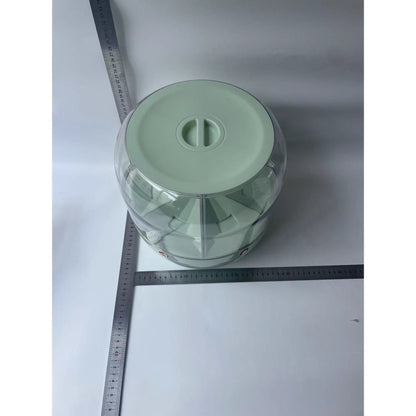 Dozator de cereale Flippy, rotativ 360, 6 compartimente, capacitate 6 L, rezistent la umezeala, inchidere etansa, verde deschis-6