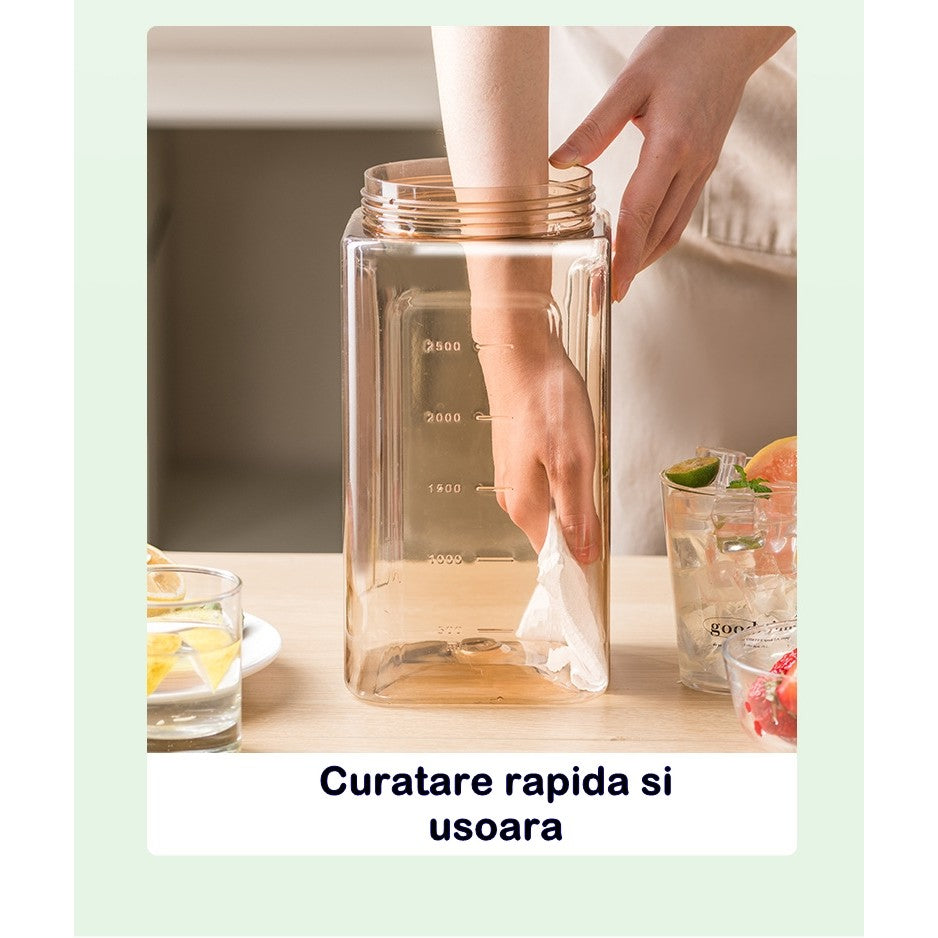 Dozator portabil pentru bauturi Flippy, 3.5 litri, capac etans, duza deschidere/inchidere, recipent din plastic, gradat, filtru, maner, 29.7 x 14.1 x 14.4 cm, pentru diverse bauturi, alb-4