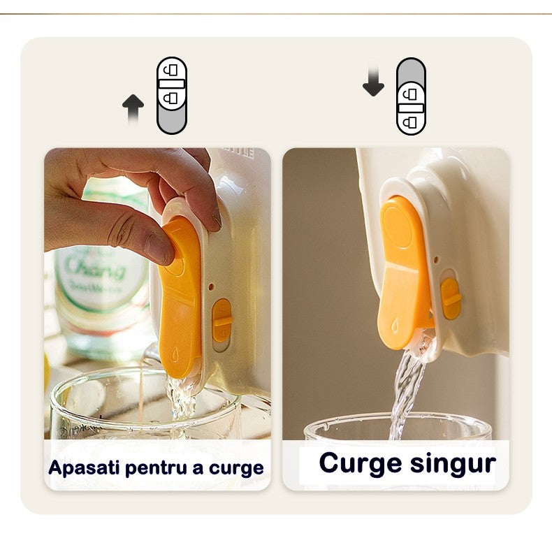 Dozator portabil pentru bauturi Flippy, 3.5 litri, capac etans, duza deschidere/inchidere, recipent din plastic, gradat, filtru, maner, 29.7 x 14.1 x 14.4 cm, pentru diverse bauturi, alb-6