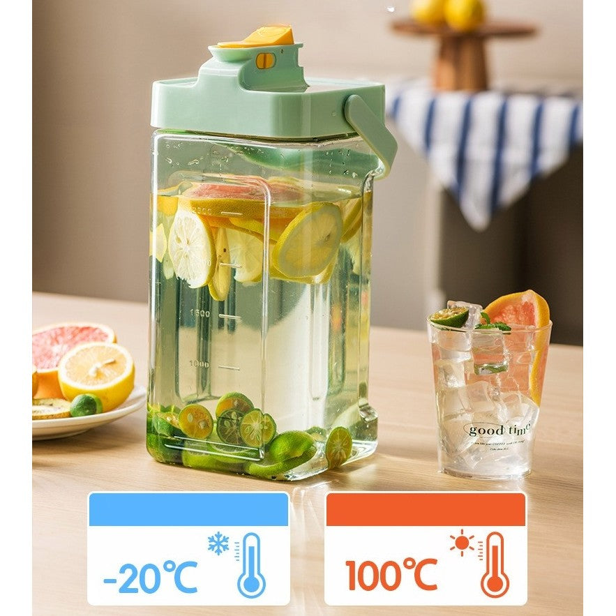 Dozator portabil pentru bauturi Flippy, 3.5 litri, capac etans, duza deschidere/inchidere, recipent din plastic, gradat, filtru, maner, pentru diverse bauturi, 29.7 x 14.1 x 14.4 cm, verde-1