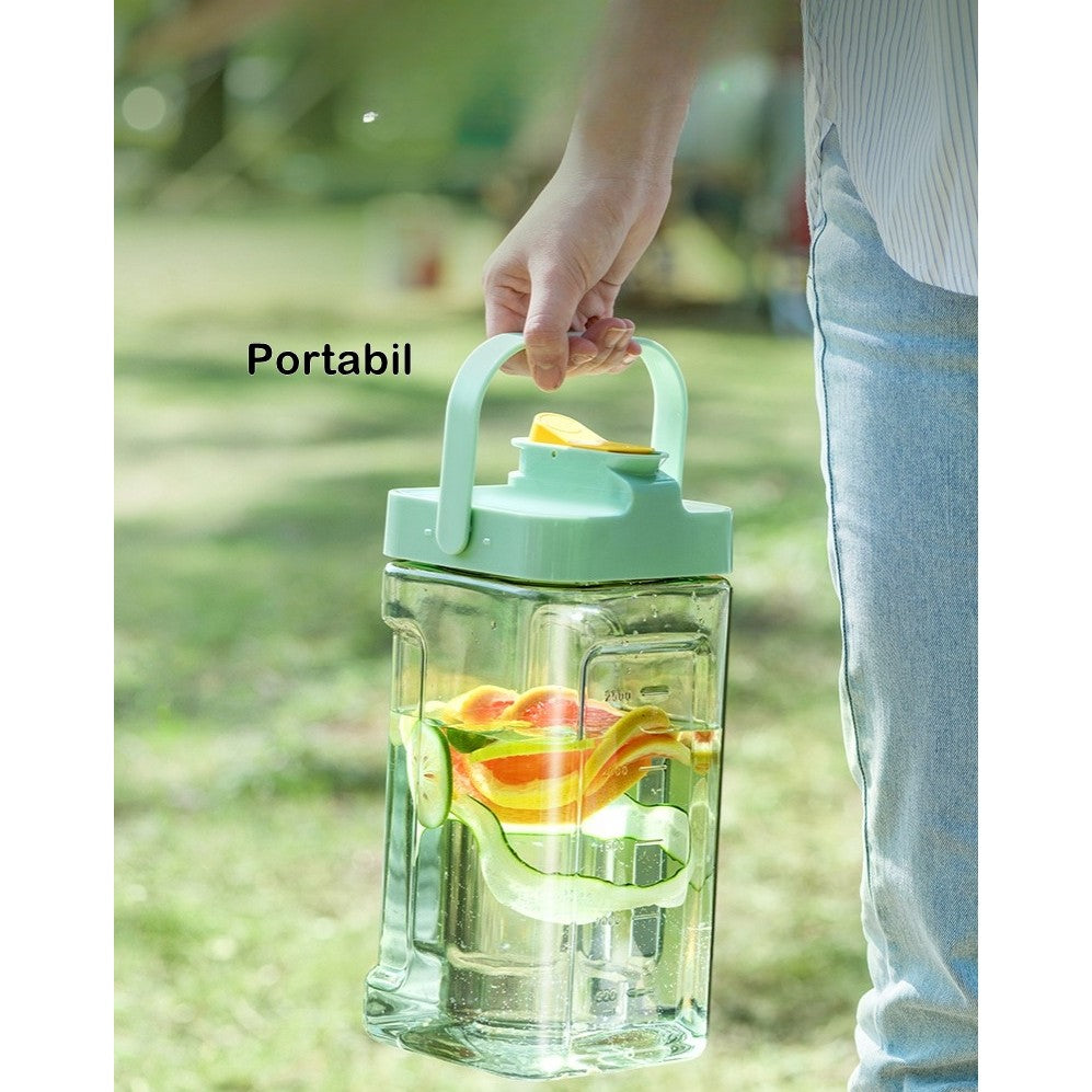 Dozator portabil pentru bauturi Flippy, 3.5 litri, capac etans, duza deschidere/inchidere, recipent din plastic, gradat, filtru, maner, pentru diverse bauturi, 29.7 x 14.1 x 14.4 cm, verde-3
