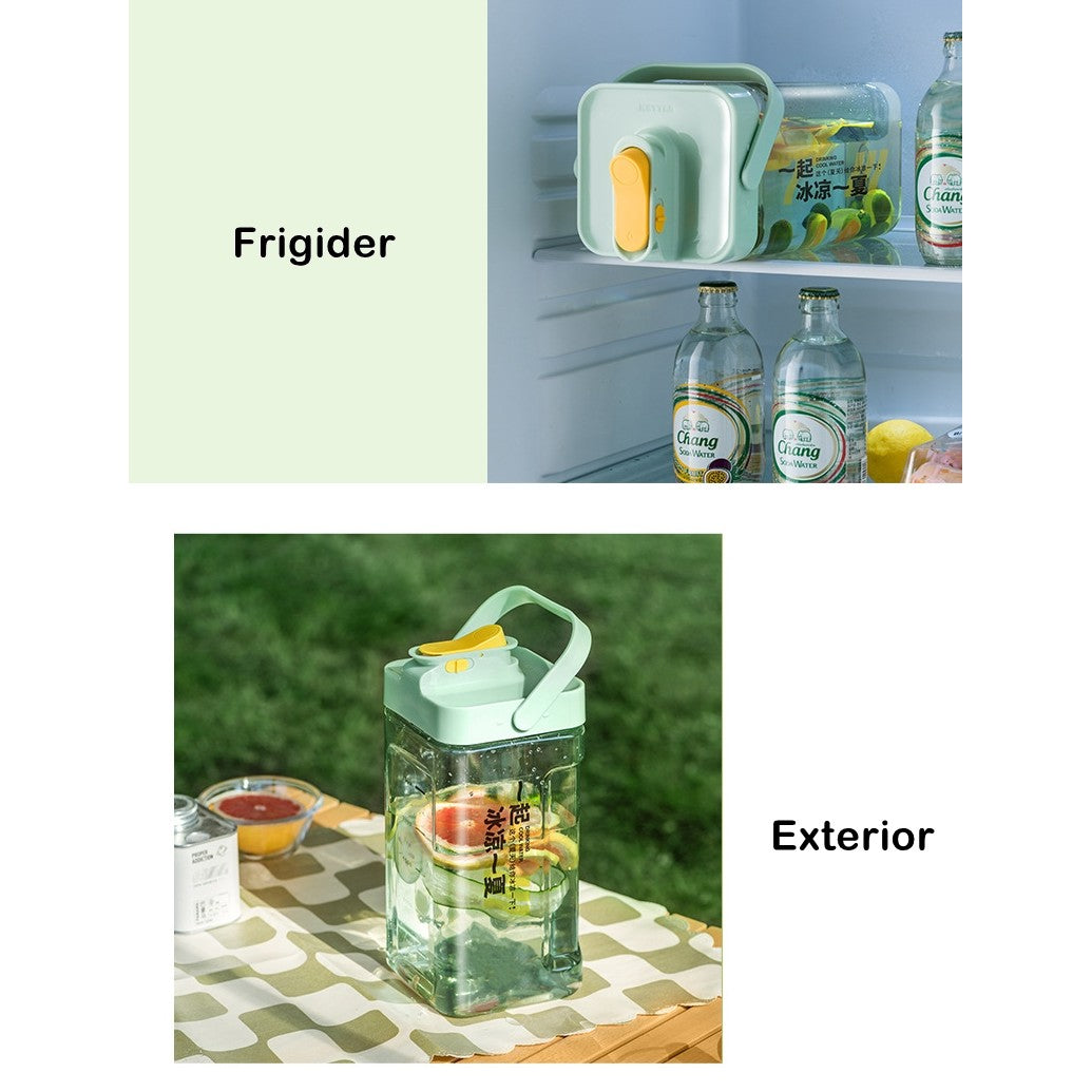 Dozator portabil pentru bauturi Flippy, 3.5 litri, capac etans, duza deschidere/inchidere, recipent din plastic, gradat, filtru, maner, pentru diverse bauturi, 29.7 x 14.1 x 14.4 cm, verde-4