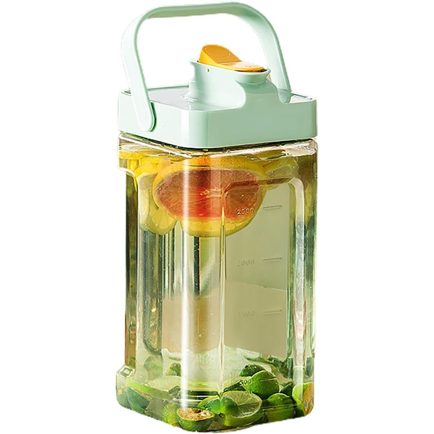 Dozator portabil pentru bauturi Flippy, 3.5 litri, capac etans, duza deschidere/inchidere, recipent din plastic, gradat, filtru, maner, pentru diverse bauturi, 29.7 x 14.1 x 14.4 cm, verde-0
