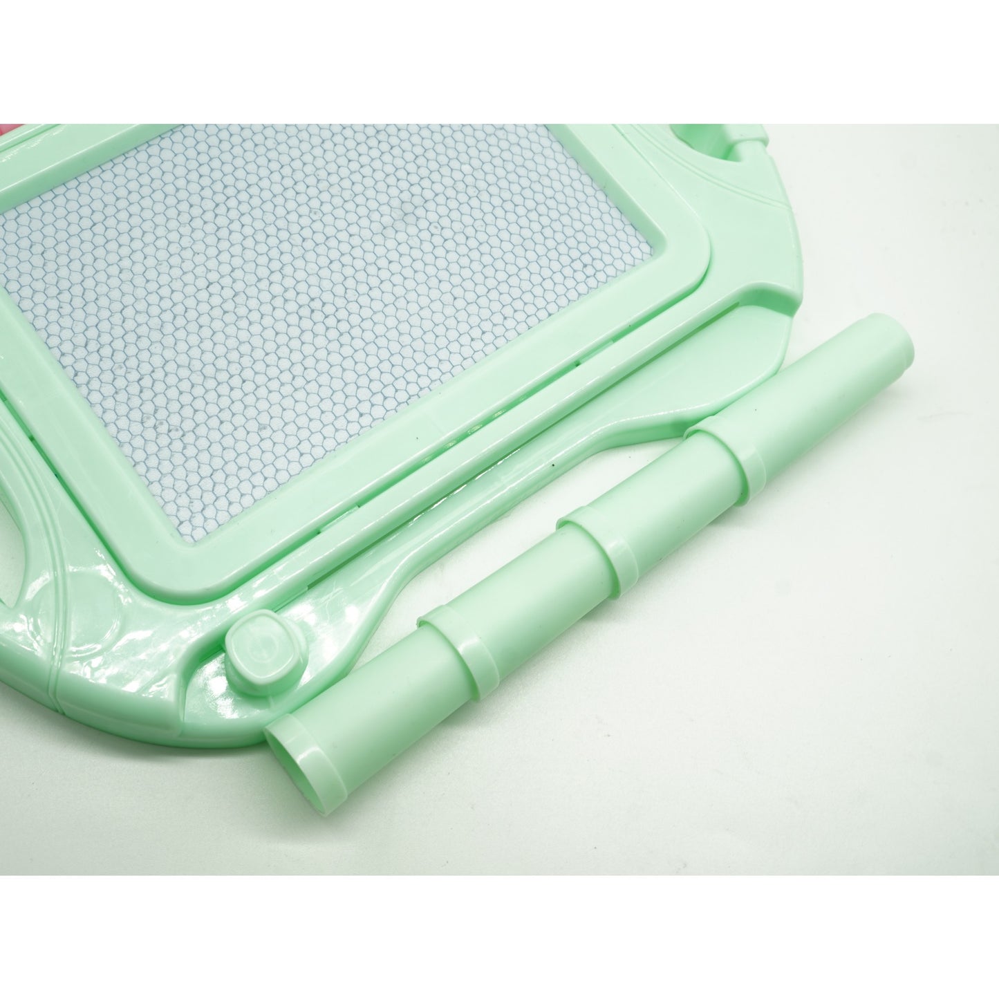 Tabla Magnetica pentru desen Flippy, Pix, forma dreptunghi, dimensiuni 23x17 cm, Dezvolta Creativitatea, cu picioare suport, Verde-1