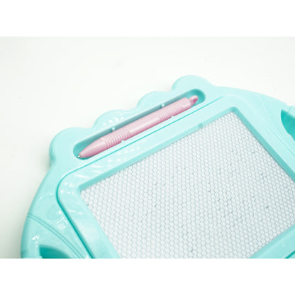 Tabla Magnetica pentru desen Flippy, Pix, forma dreptunghi, dimensiuni 23x17 cm, Dezvolta Creativitatea, cu picioare suport, Albastru-4