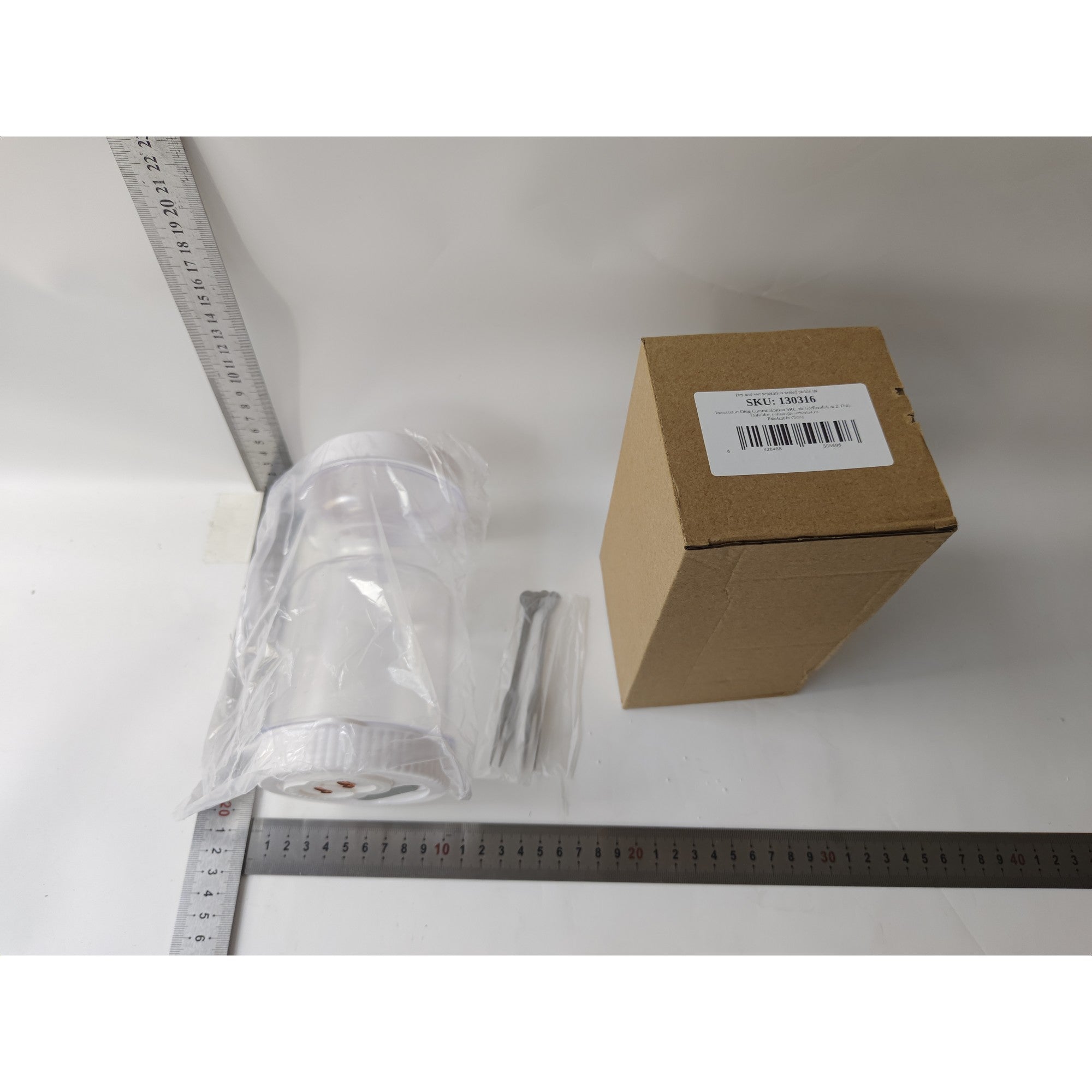 Borcan pentru Muraturi, Flippy, cu Separator pentru Lichide, Ermetic, Termorezistent, Tip Clepsidra, ABS, Alb, 19x10 cm-1