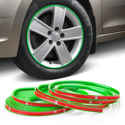 Inele de protectie si decor jante, adezive, din plastic flexibil - VERDE-0