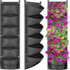 Jardinieră Verticală Neagră cu 6 Buzunare Material Textil