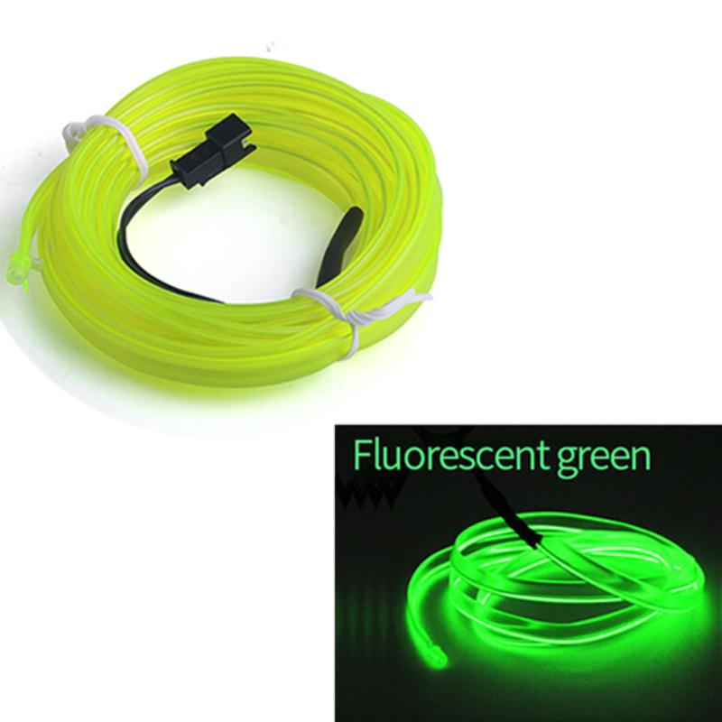 Fir Neon Auto "EL Wire" culoare Verde Fluorescent, lungime 5M, alimentare 12V, droser inclus-0