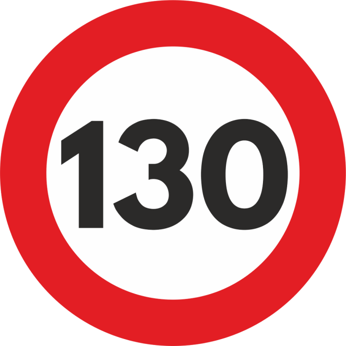 Autocolant Sticker "Limita Viteza" Reflectorizant - 130km/h-0