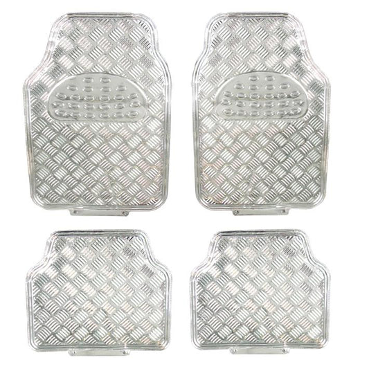 Covorase Auto Universale, model Diamond, culoare Crom Argintiu-0
