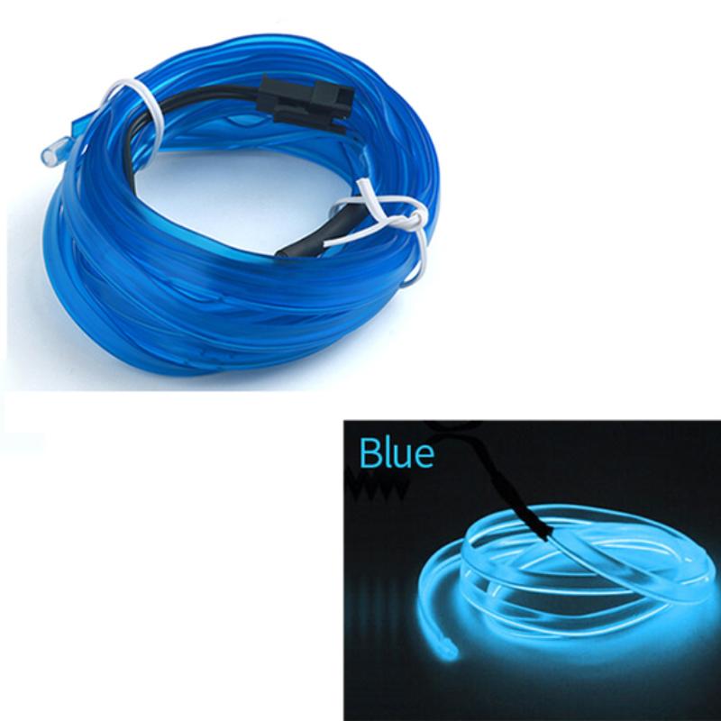 Fir Neon Auto "EL Wire" culoare Albastru, lungime 1M, alimentare 12V, droser inclus-0