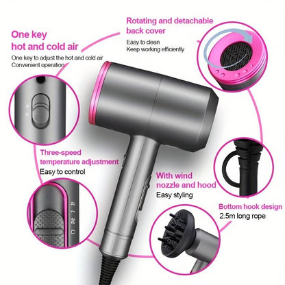 Uscător de Păr Ionic - Alternativa Accesibilă la Dyson Supersonic, 1800W, Compact și Ușor