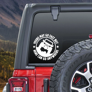Sticker autoadeziv pentru vehicule Off Road, model "You Can Go Fast", dimensiune 30 x 30 cm, culoare Alba-0