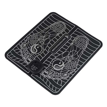 Covoras de Masaj pentru Picioare, EMS, 4 Niveluri de Intensitate, Incarcare USB, Ecran LED, Telecomanda Inclusa, Negru-1