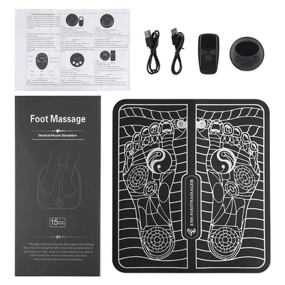 Covoras de Masaj pentru Picioare, EMS, 4 Niveluri de Intensitate, Incarcare USB, Ecran LED, Telecomanda Inclusa, Negru-2