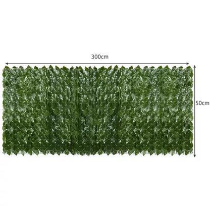 Gard Artificial Verde cu Frunze Iedera 300x50cm - Protecție Vânt și Soare