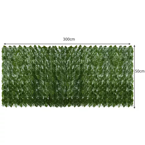 Gard Artificial Verde cu Frunze Iedera 300x50cm - Protecție Vânt și Soare