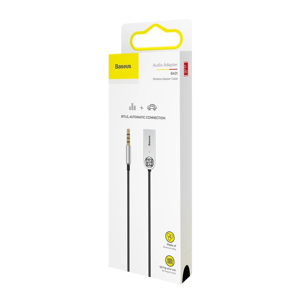 Adaptor Audio Baseus BA01 Bluetooth 5.0 cu Cablu AUX Jack – Negru